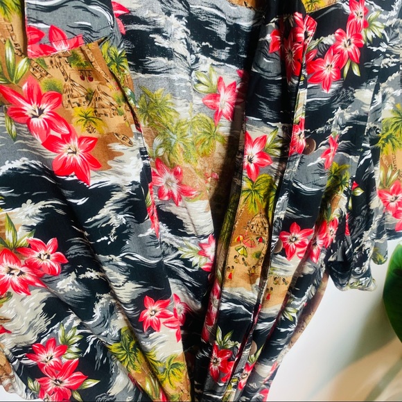 VINTAGE y2k oversized Hawaiian button up popover - Picture 5 of 13